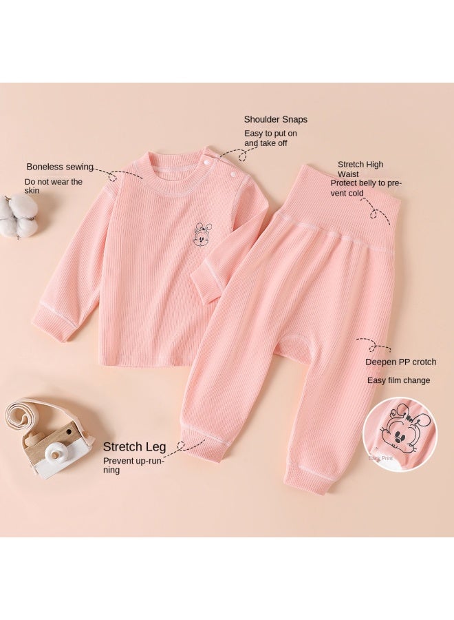 Babu Bean Category A Boneless High-waist Two-piece Set】 Infant And Toddler Homewear, Autumn Thermal Fleece, Unisex Baby Outfits - Image 4