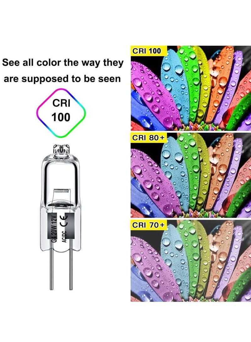 12 Pack G4 Bulb Crystal Clear Halogen Light for Under Cabinet Puck Chandeliers Landscape Lighting - Image 2