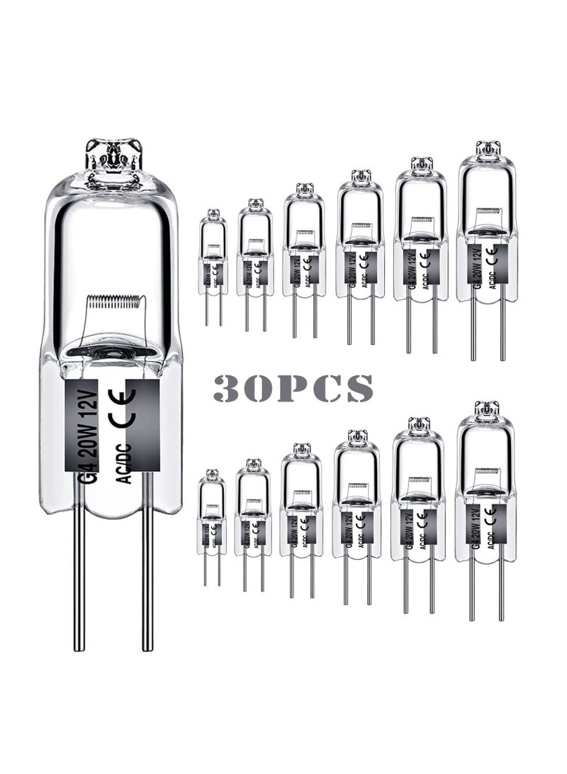 12 Pack G4 Bulb Crystal Clear Halogen Light for Under Cabinet Puck Chandeliers Landscape Lighting - Image 1