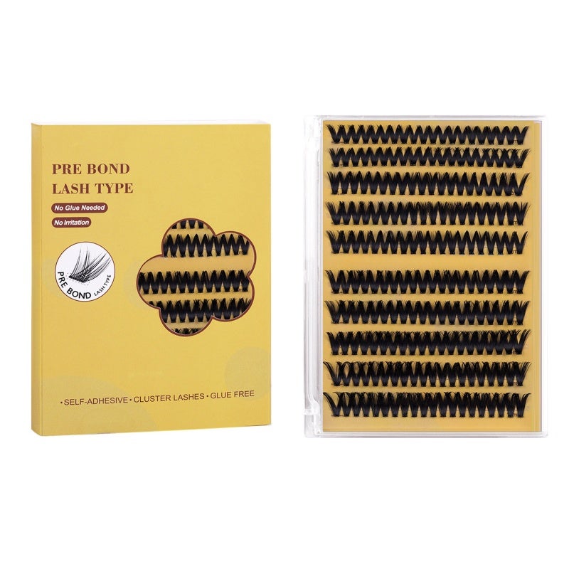 Cluster Lashes 200pcs DIY Eyelash Extension D Curl Long Individual Lashes Mixed Tray Faux Mink Lash Clusters Extensions Black (10-16mm) - Image 1
