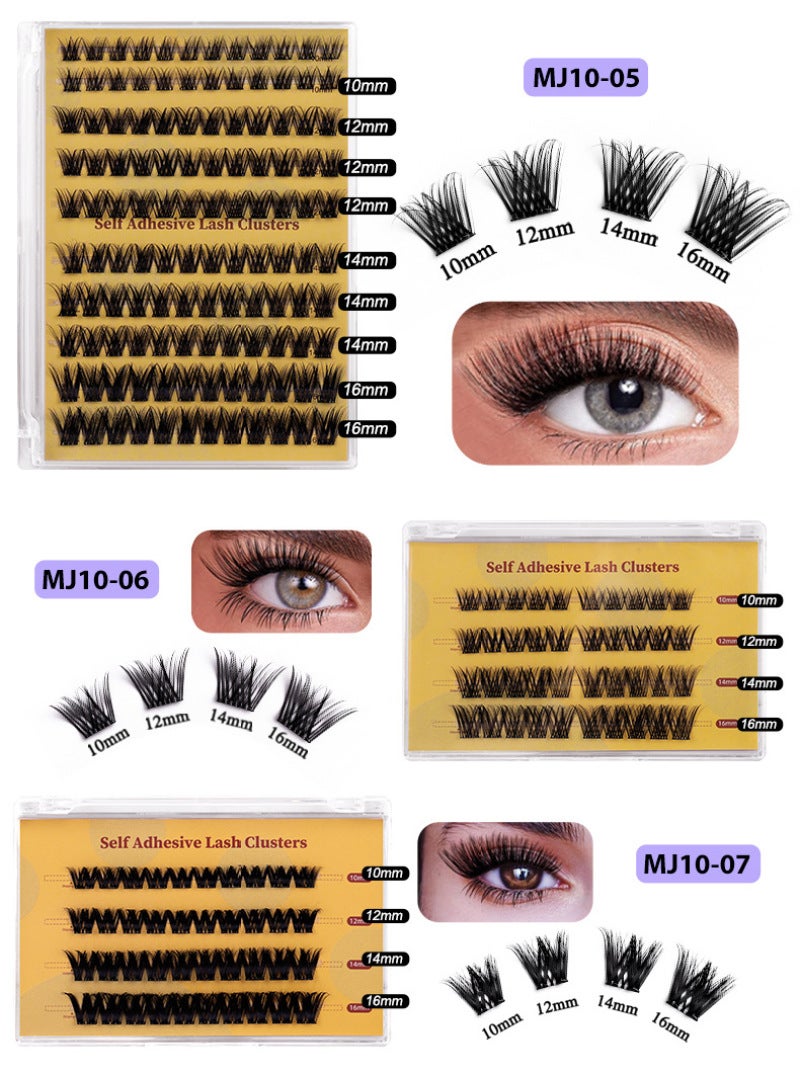 Cluster Lashes 200pcs DIY Eyelash Extension D Curl Long Individual Lashes Mixed Tray Faux Mink Lash Clusters Extensions Black (10-16mm) - Image 2