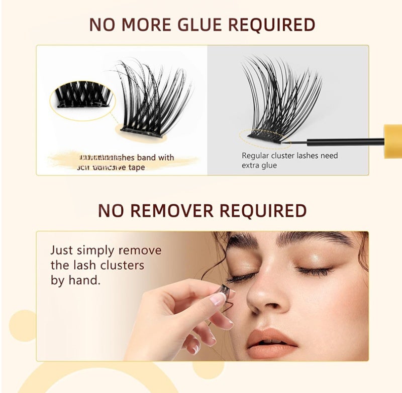 Cluster Lashes 200pcs DIY Eyelash Extension D Curl Long Individual Lashes Mixed Tray Faux Mink Lash Clusters Extensions Black (10-16mm) - Image 5