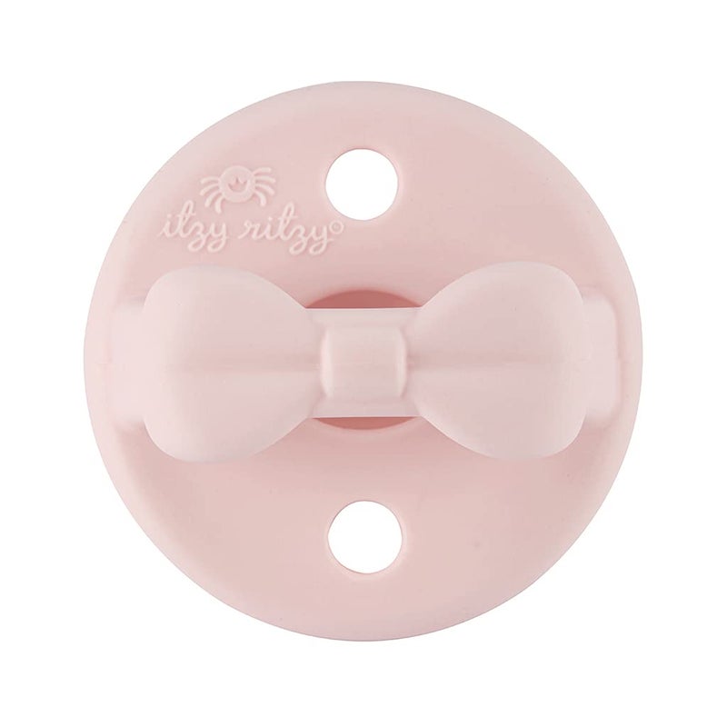 Itzy Ritzy Silicone Orthodontic Pacifiers - Itzy Soother Pacifiers with Collapsible Handle & Two Air Holes for Added Safety, Baby Pacifier For Ages 0-6 Months (Ballet Slipper & Primrose) - Image 5