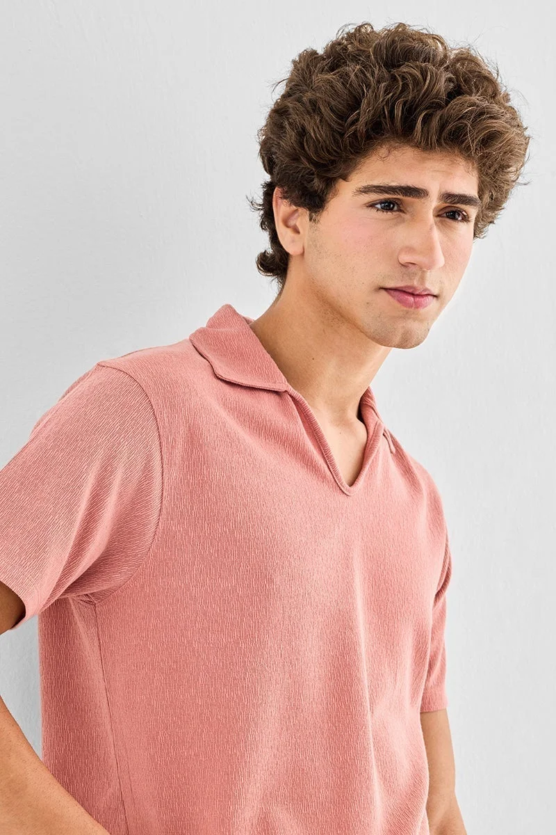 SNITCH Stretch Slim Fit Textured T-Shirt