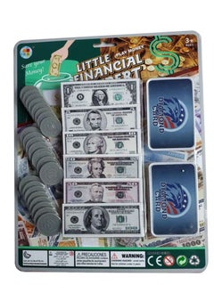A set of traditional playing dollars in the form of dollars of different denominations