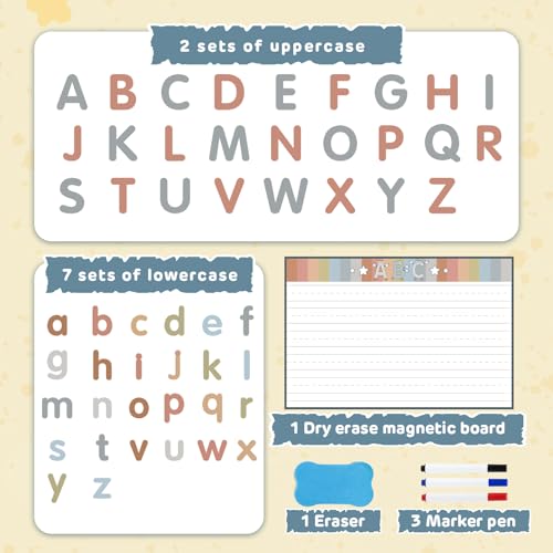 Joyreal Magnetic Alphabet Letters with Magnet Board Neutral Magnetic Letters for Fridge Classroom Foam ABC Magnets for Toddlers Learning Preschool Educational Toys Gift - Image 5