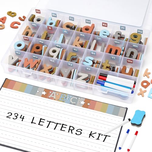 Joyreal Magnetic Alphabet Letters with Magnet Board Neutral Magnetic Letters for Fridge Classroom Foam ABC Magnets for Toddlers Learning Preschool Educational Toys Gift - Image 1
