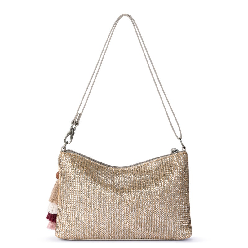 Sakroots Lumi Convertible Crossbody Purse - Women's 3-in-1 Handbag for Everyday & Travel -Small Clutch Bag With Zipper - Pyrite Straw - Image 5