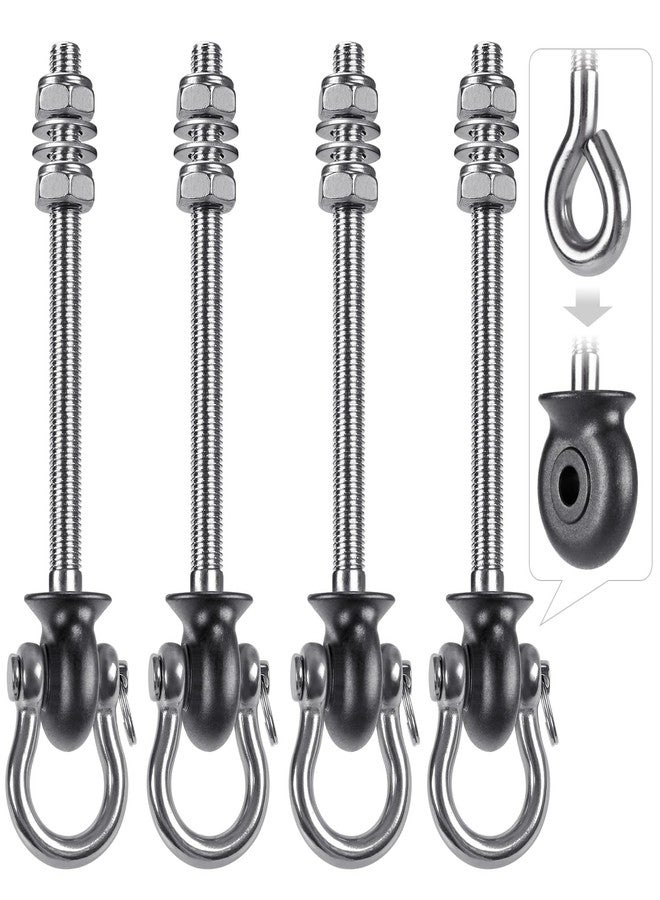 Dolibest Heavy Duty Swing Hangers, Stainless Steel 304 Swing Bolts, 180° Swing, Perfect for Playground, Porch, Yoga, Hammock Chair, Punching Bag - for Wood and Steel Beams, 7.67'' (4Pack) - Image 1