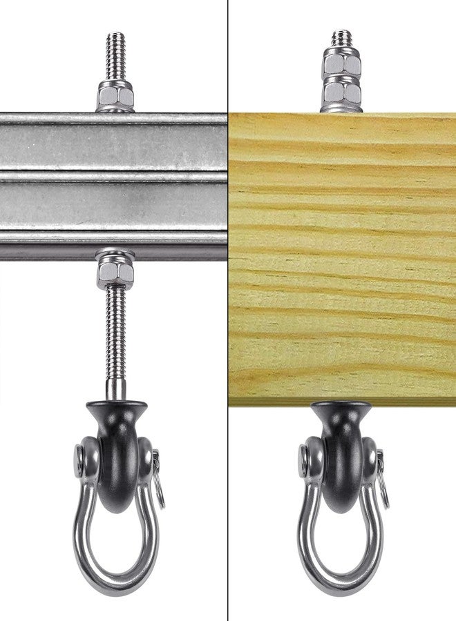 Dolibest Heavy Duty Swing Hangers, Stainless Steel 304 Swing Bolts, 180° Swing, Perfect for Playground, Porch, Yoga, Hammock Chair, Punching Bag - for Wood and Steel Beams, 7.67'' (4Pack) - Image 3