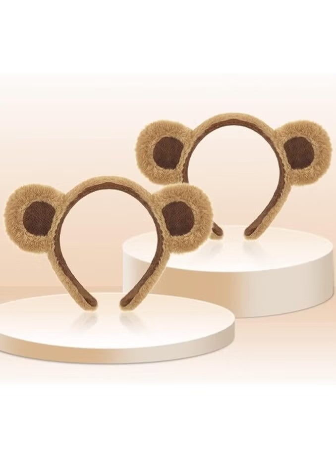 2 Pack Bear Ears Headband for Adult Women, Face Wash Headband, Costume Decoration, Soft and Durable for Party, Dance, Show, Cosplay - Image 2