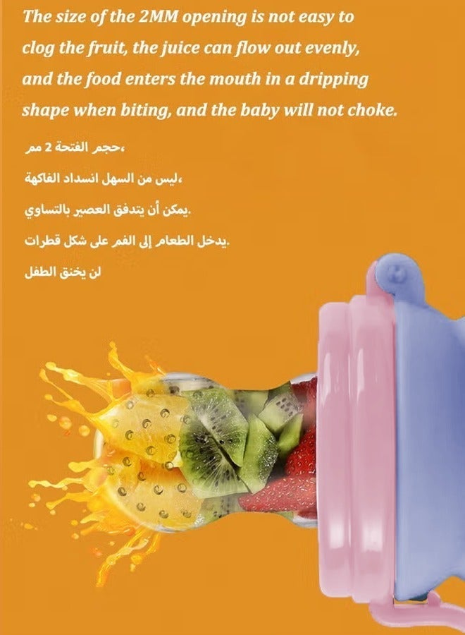 Aissiora Baby Fruit Feeder Pacifier，Baby Food Feeder，2in1 Silicone Nibbler Pacifier，Infant Teething Toys Training Massaging Toy Teether，Fruit Teether Pacifiers，Babies Teething Relief Toy ,Baby Fruit Sucker,Food grade silicone,Reusable,NO BPA,Suitable for feeding food to infants - Image 3