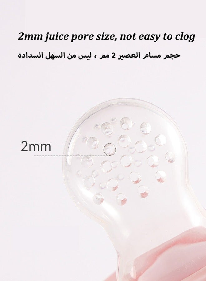 Aissiora Baby Fruit Feeder Pacifier，Baby Food Feeder，2in1 Silicone Nibbler Pacifier，Infant Teething Toys Training Massaging Toy Teether，Fruit Teether Pacifiers，Babies Teething Relief Toy ,Baby Fruit Sucker,Food grade silicone,Reusable,NO BPA,Suitable for feeding food to infants - Image 4