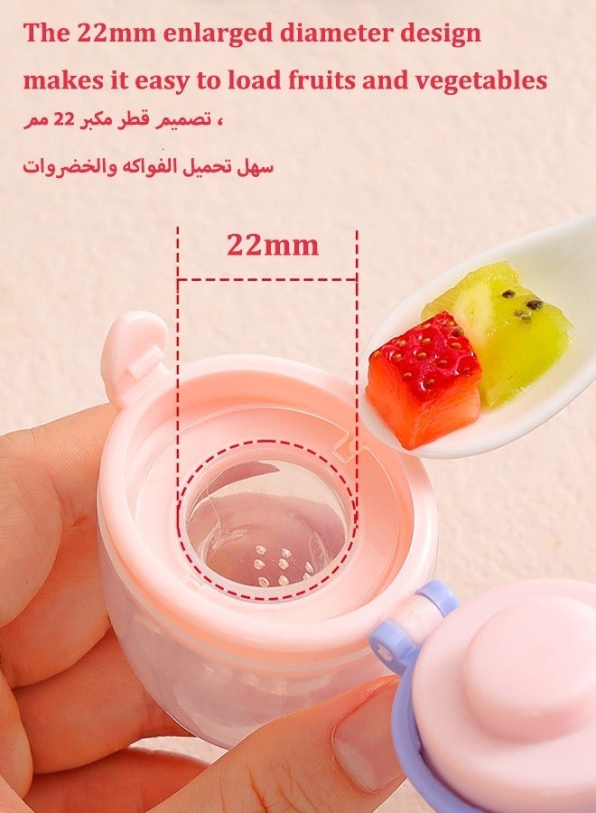 Aissiora Baby Fruit Feeder Pacifier，Baby Food Feeder，2in1 Silicone Nibbler Pacifier，Infant Teething Toys Training Massaging Toy Teether，Fruit Teether Pacifiers，Babies Teething Relief Toy ,Baby Fruit Sucker,Food grade silicone,Reusable,NO BPA,Suitable for feeding food to infants - Image 2