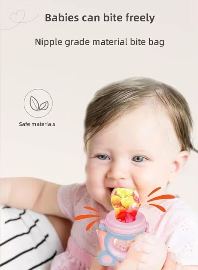 Aissiora Baby Fruit Feeder Pacifier，Baby Food Feeder，2in1 Silicone Nibbler Pacifier，Infant Teething Toys Training Massaging Toy Teether，Fruit Teether Pacifiers，Babies Teething Relief Toy ,Baby Fruit Sucker,Food grade silicone,Reusable,NO BPA,Suitable for feeding food to infants - Image 5