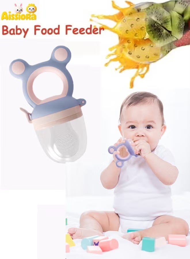 Aissiora Baby Fruit Feeder Pacifier，Baby Food Feeder，2in1 Silicone Nibbler Pacifier，Infant Teething Toys Training Massaging Toy Teether，Fruit Teether Pacifiers，Babies Teething Relief Toy ,Baby Fruit Sucker,Food grade silicone,Reusable,NO BPA,Suitable for feeding food to infants - Image 1