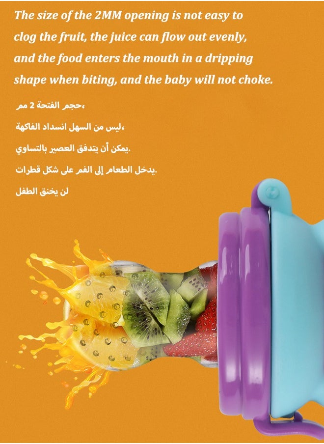 ماركة غير محددة - مصاصة تغذية فواكه الأطفال ، وحدة تغذية أغذية الأطفال ، مصاصة سيليكون 2in1 ، ألعاب التسنين للرضع تدريب لعبة التدليك ، لهايات عضاضة الفاكهة ، لعبة إغاثة التسنين للأطفال ، مصاصة فاكهة الأطفال ، سيليكون الغذاء الصف ، قابلة لإعادة الاستخدام ، لا BPA ، مناسبة لتغذية الطعام للرضع - Image 1