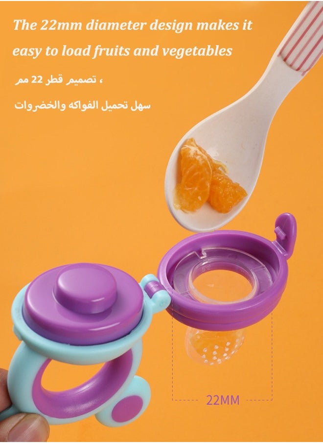 ماركة غير محددة - مصاصة تغذية فواكه الأطفال ، وحدة تغذية أغذية الأطفال ، مصاصة سيليكون 2in1 ، ألعاب التسنين للرضع تدريب لعبة التدليك ، لهايات عضاضة الفاكهة ، لعبة إغاثة التسنين للأطفال ، مصاصة فاكهة الأطفال ، سيليكون الغذاء الصف ، قابلة لإعادة الاستخدام ، لا BPA ، مناسبة لتغذية الطعام للرضع - Image 1