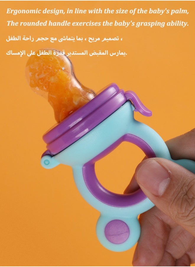 ماركة غير محددة - مصاصة تغذية فواكه الأطفال ، وحدة تغذية أغذية الأطفال ، مصاصة سيليكون 2in1 ، ألعاب التسنين للرضع تدريب لعبة التدليك ، لهايات عضاضة الفاكهة ، لعبة إغاثة التسنين للأطفال ، مصاصة فاكهة الأطفال ، سيليكون الغذاء الصف ، قابلة لإعادة الاستخدام ، لا BPA ، مناسبة لتغذية الطعام للرضع - Image 1