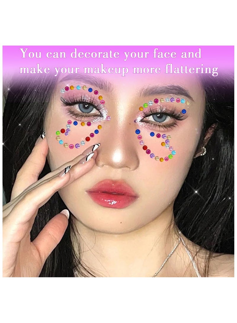 1799 Pcs 4 Sheets Rhinestone Stickers 3/4/5/6 mm Self Adhesive Rhinestones Gems for Face Eyes Makeup Hair Body - Image 4