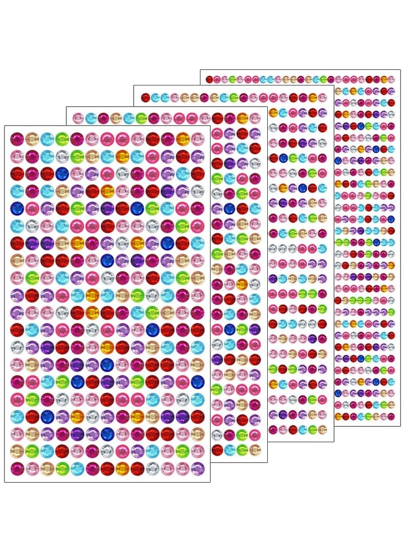 1799 Pcs 4 Sheets Rhinestone Stickers 3/4/5/6 mm Self Adhesive Rhinestones Gems for Face Eyes Makeup Hair Body - Image 1