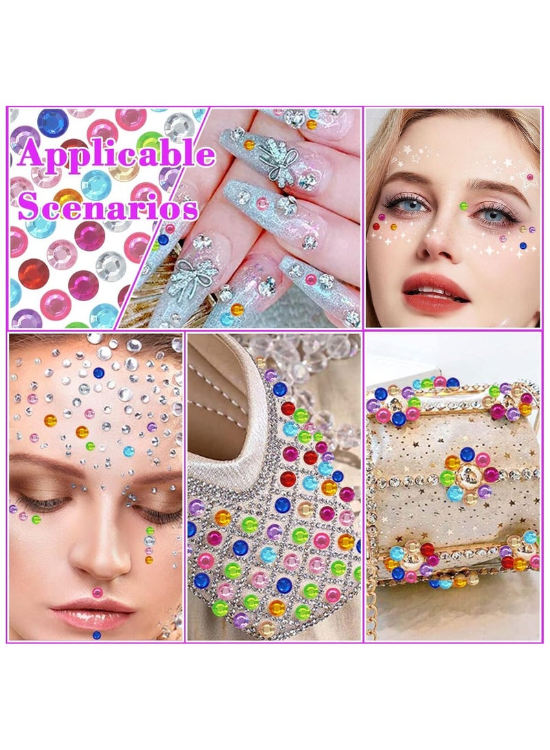 1799 Pcs 4 Sheets Rhinestone Stickers 3/4/5/6 mm Self Adhesive Rhinestones Gems for Face Eyes Makeup Hair Body - Image 5