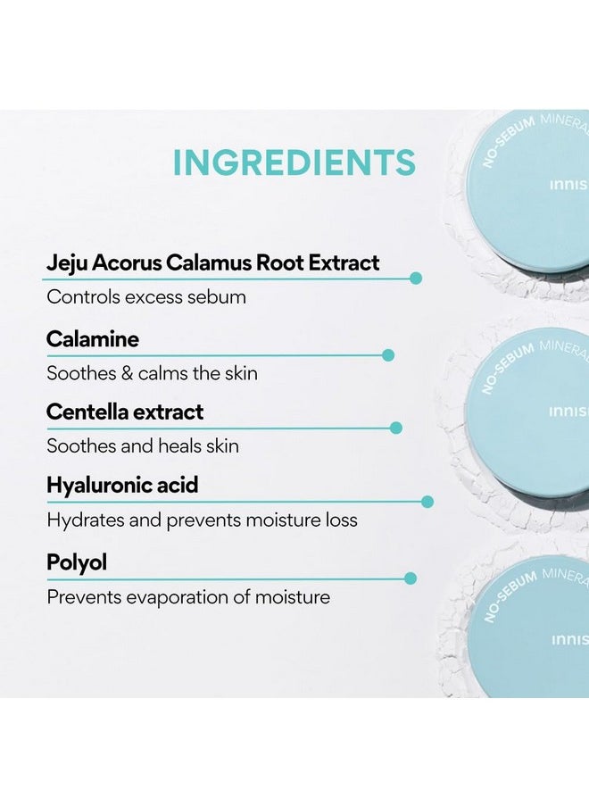 innisfree No-Sebum Mineral Pact 8.5G For Oil Control, Korean Makeup  - Image 2