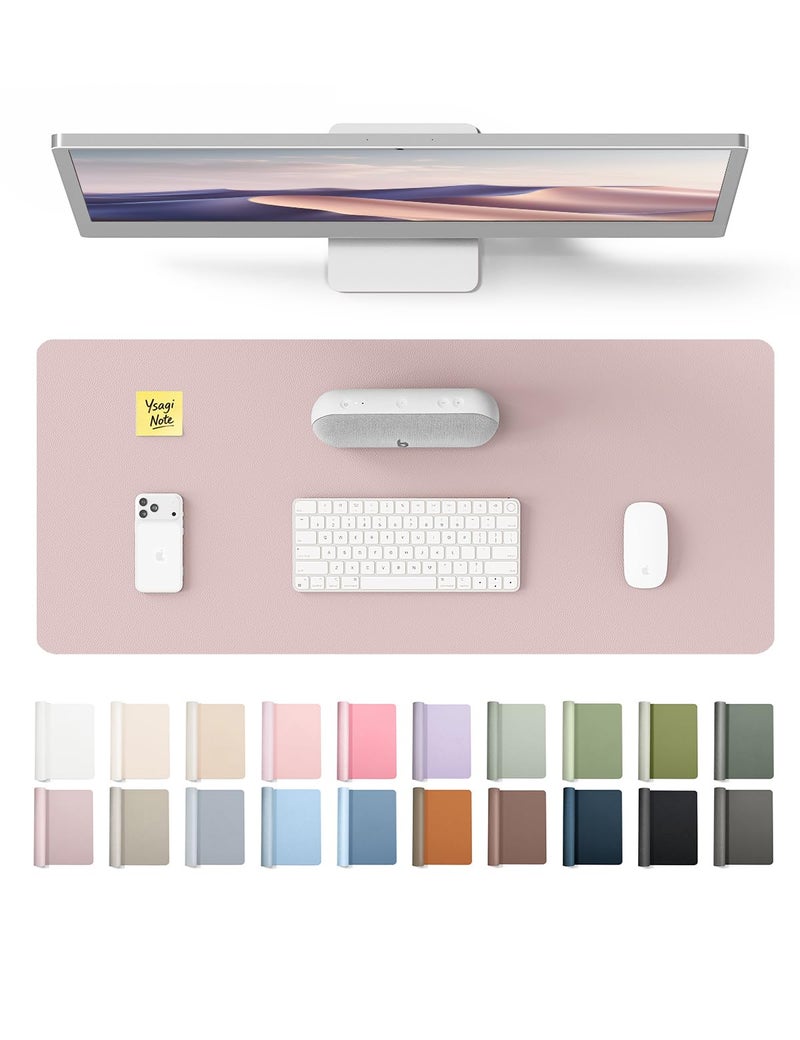 YSAGi Leather Desk Pad Protector, Office Desk Mat, Large Mouse Pad, Non-Slip PU Leather Desk Blotter, Laptop Desk Pad, Waterproof Desk Writing Pad for Office and Home (Grayish Lavender, 23.6" x 13.8") - Image 1