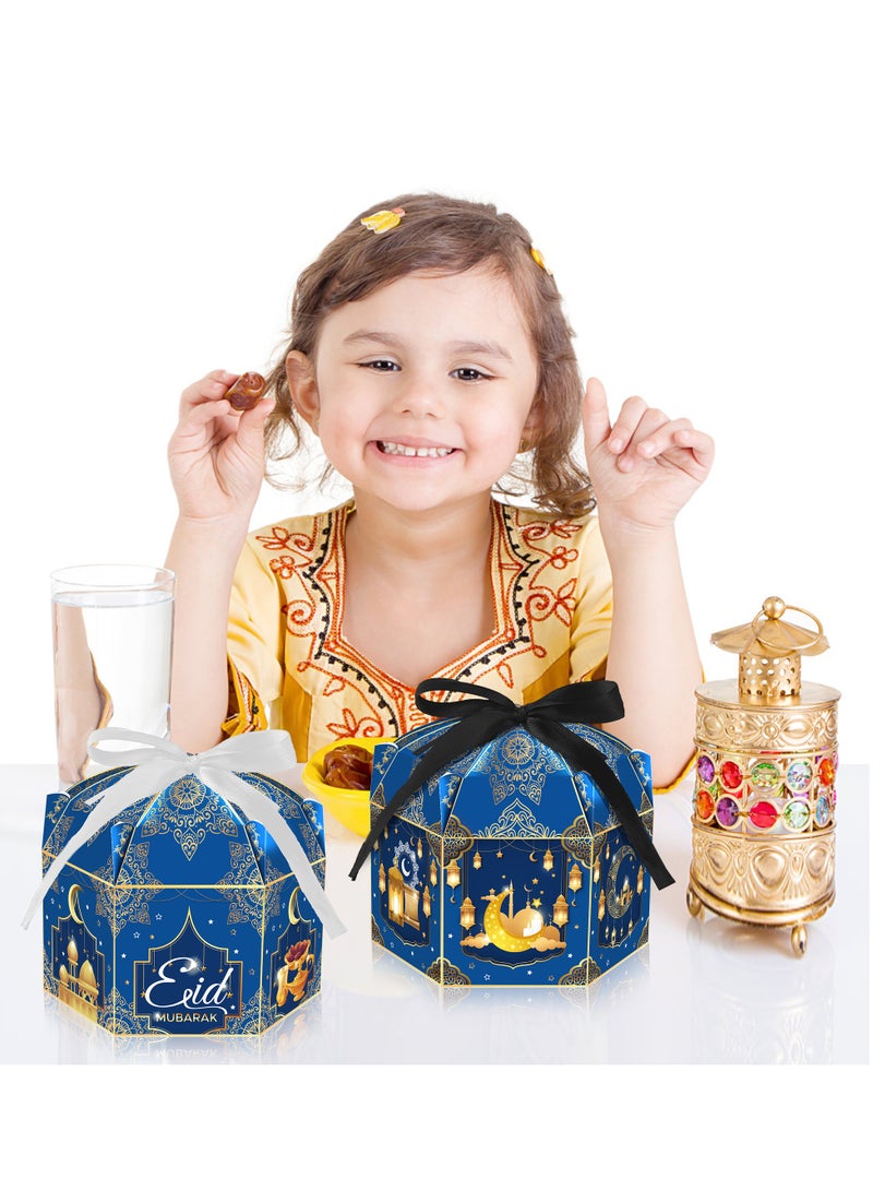 Bluejw 12-Pieces Gift Box With White Ribbon Candy Packaging Cardboard Box For Remadam Kreem Party Souvenir - Image 3