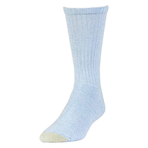 GOLDTOE Men's Harrington Crew Socks, Multipairs, Washed Blue/Light (6-Pairs), Large - Image 2
