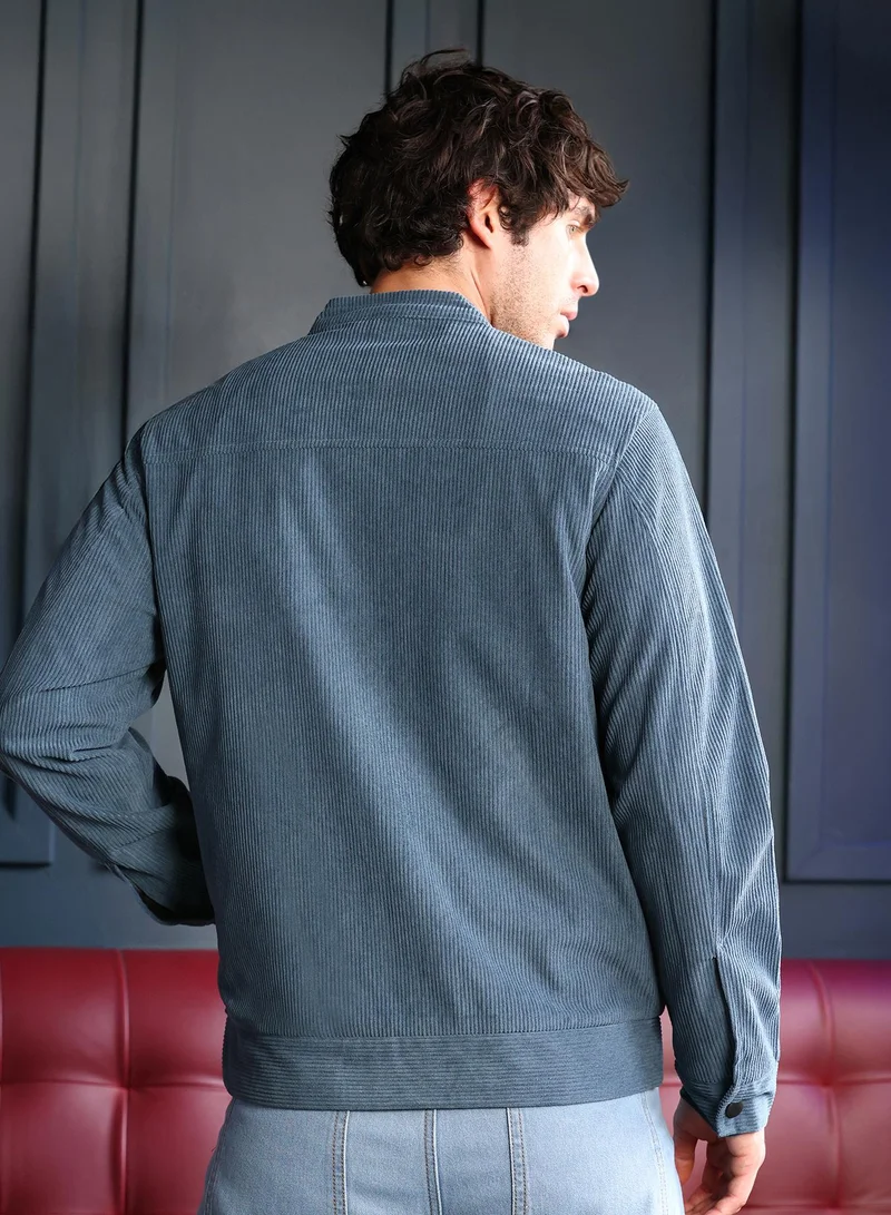 CAHOOT  Men's Aegean Blue Corduroy Rider Jacket for Men | Best Price UAE