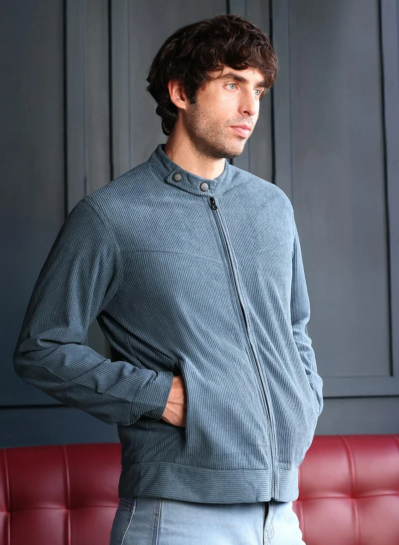 CAHOOT  Men's Aegean Blue Corduroy Rider Jacket for Men | Best Price UAE