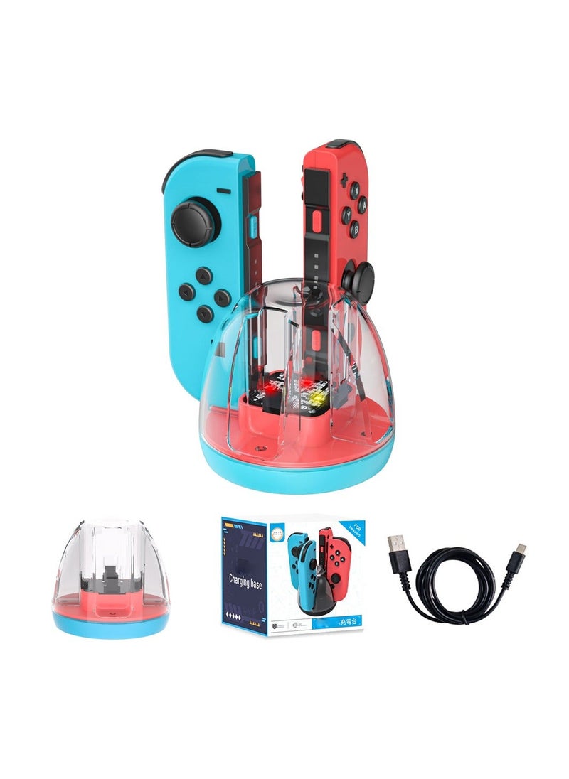 Y&D - Classic Red Blue Handle Charging Stand Dock for Nintendo Switch and OLED JoyCon, Controller Charger Station Joy-Con, Portable with LED Indicator - Image 1