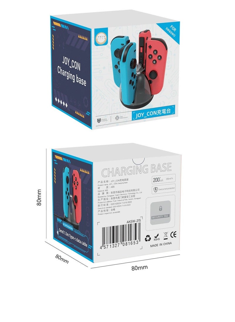 Y&D - Classic Red Blue Handle Charging Stand Dock for Nintendo Switch and OLED JoyCon, Controller Charger Station Joy-Con, Portable with LED Indicator - Image 1