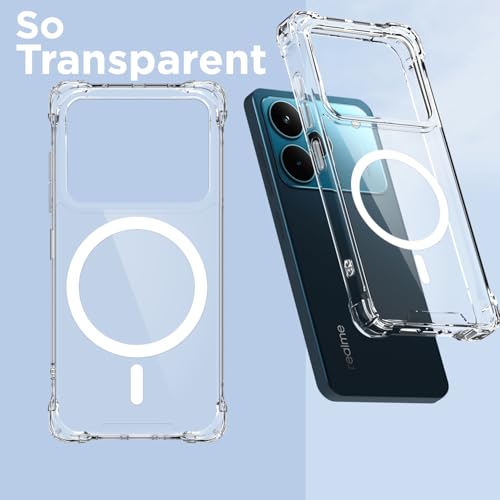 Pikkme Back Cover for Realme P4 Pro 5G | Shockproof PC + TPU Magnetic Support Protective Bumper Case (Transparent Mag-Safe) - Image 2