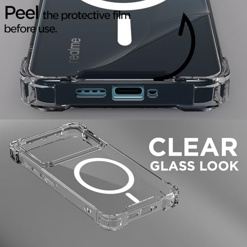 Pikkme Back Cover for Realme P4 Pro 5G | Shockproof PC + TPU Magnetic Support Protective Bumper Case (Transparent Mag-Safe) - Image 3
