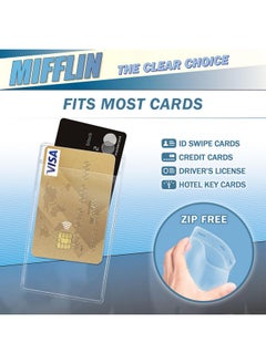 MIFFLIN Vertical Zipperless Id Badge Holder (Clear, 2.25X3.5 Inch, 100 Pack), Quick Load Plastic Name Card Pouch In Bulk  - Image 2