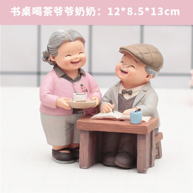 Creative Zakka Daily Miscellaneous Couples Old Man And Woman Home Ornaments Creative Wedding Room Decoration Elders Gifts 935-1 - Image 1