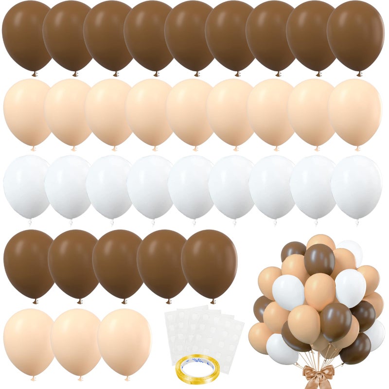 BANBALLON 82 PCS Party Balloons Kit Latex 10 inch Brown Khaki Cream Balloons with Brown Ribbon Bow for Weeding Party Valentines Day Decorations Baby Shower Bear Party Supplies Style 5 - Image 2
