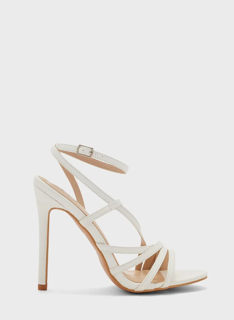 Ginger Curved Strappy Ankle Strap Sandal