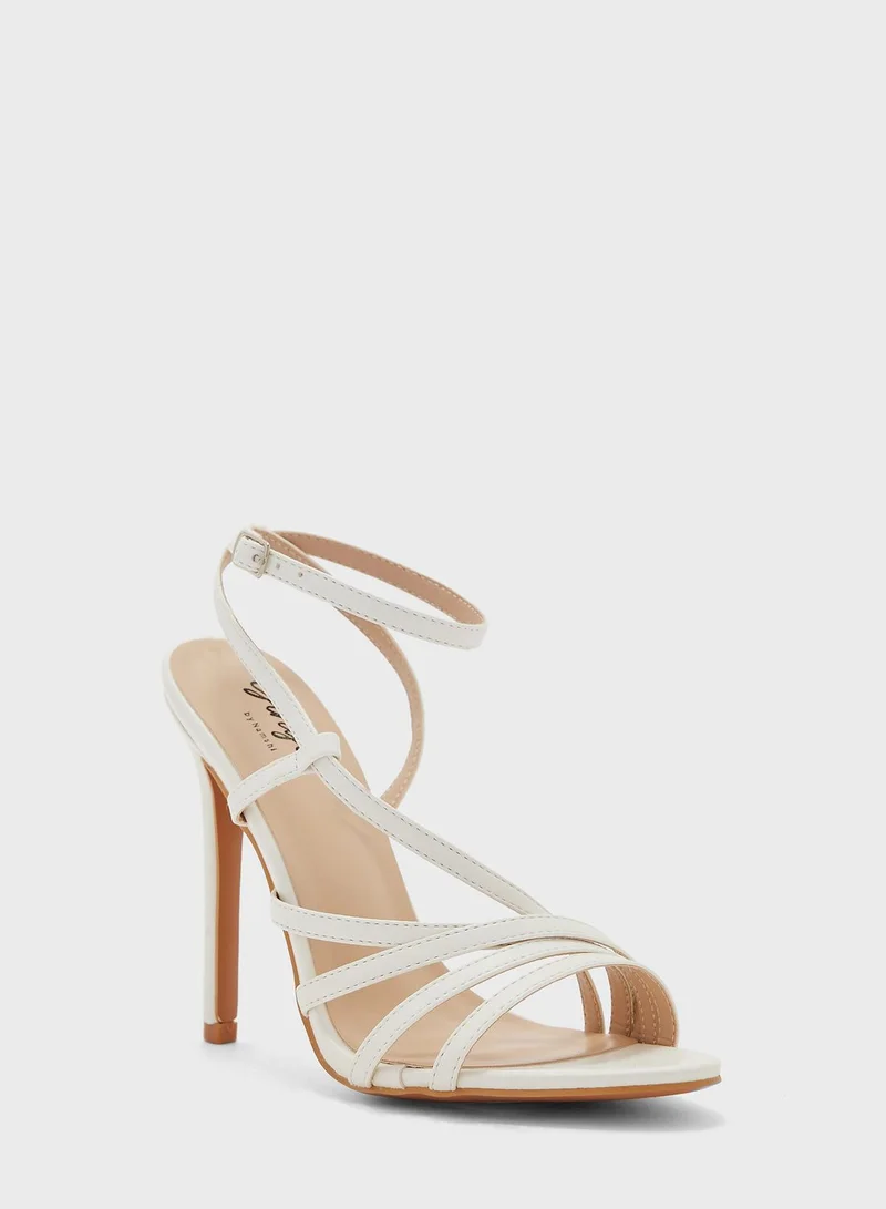 Ginger Curved Strappy Ankle Strap Sandal