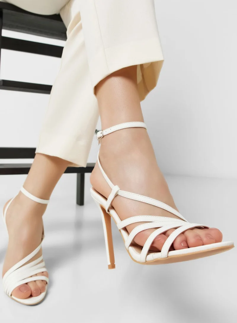 Ginger Curved Strappy Ankle Strap Sandal