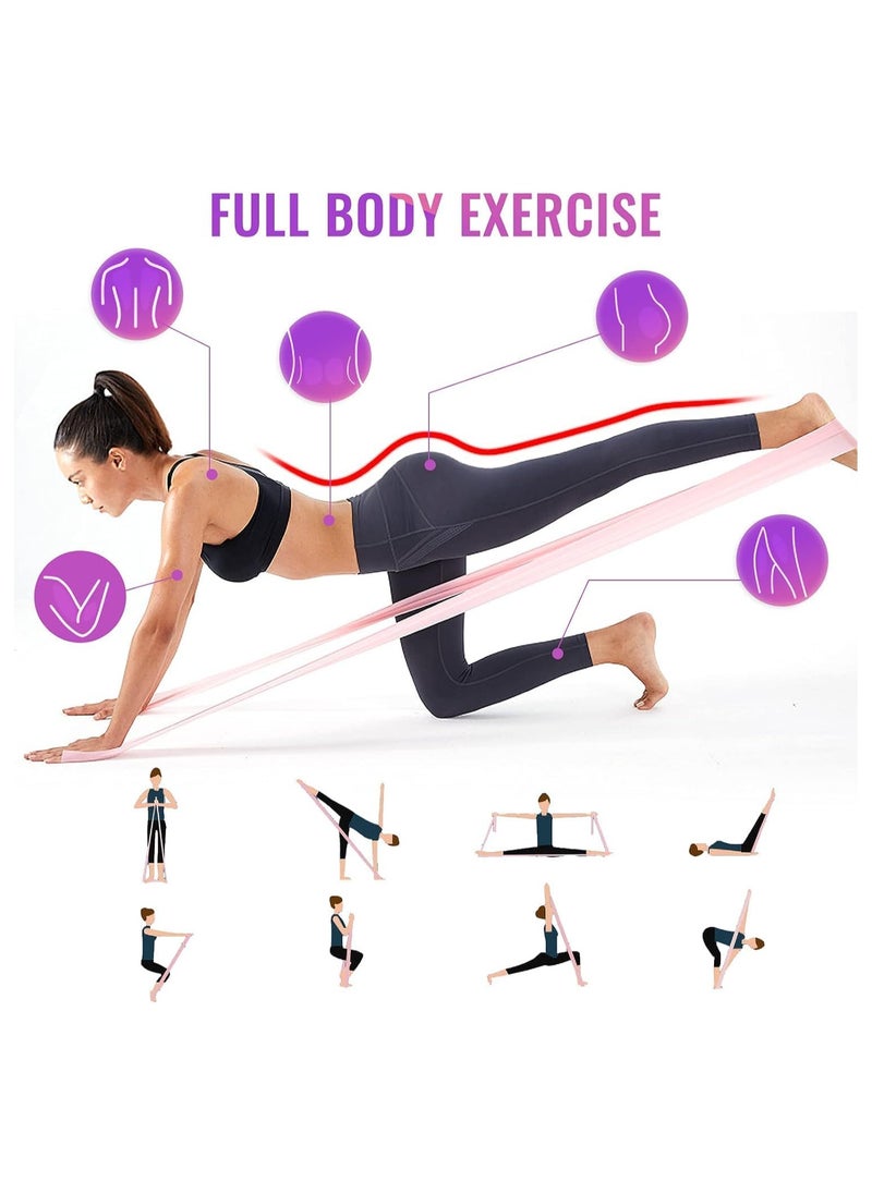 QSHOP® Professional Workout Resistance Bands, Long Natural Latex Exercise Bands Ideal for Strength Training,  Physical Therapy, Yoga, Pilates, Stretching