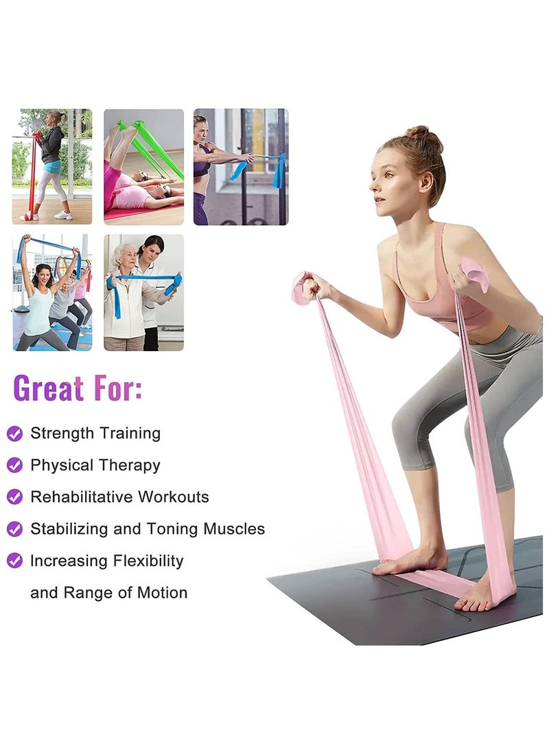 QSHOP® Professional Workout Resistance Bands, Long Natural Latex Exercise Bands Ideal for Strength Training,  Physical Therapy, Yoga, Pilates, Stretching
