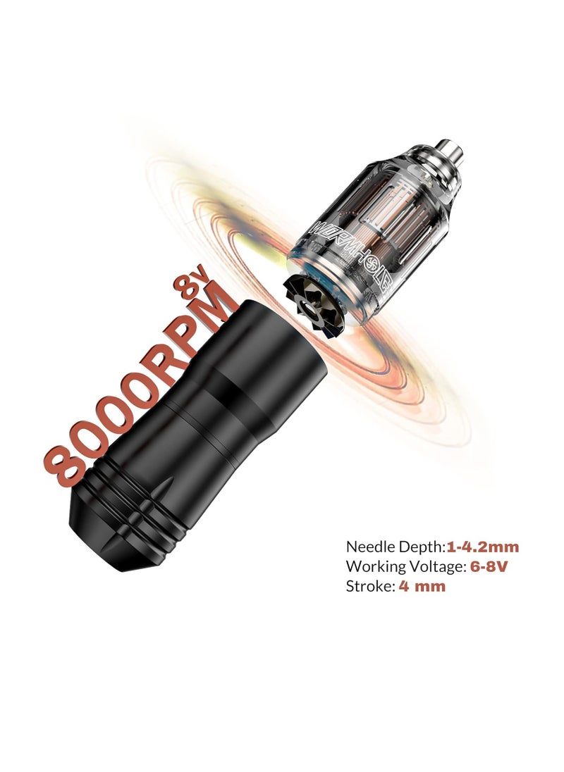 Wormhole Tattoo - Tattoo Kit Wormhole Rotary Tattoo Machine Kit for Beginners Cartridge Needles Tattoo Machine Kit with Tattoo Inks Power Supply Tattoo Pen Kit WTK162 - Image 1