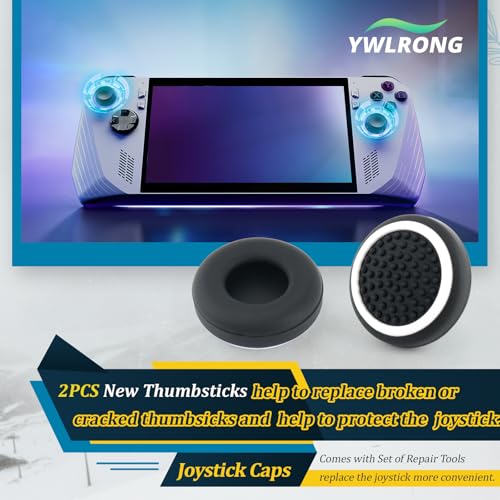 YWLRONG عبوة 2 من عصي التحكم بتأثير هول لاستبدال عصا التحكم Asus ROG Ally RC71L لعصا التحكم GPD Win3 Windows 10 وحدة استشعار تناظرية ثلاثية الأبعاد ملحقات أجزاء وحدة التحكم المحمولة مع أدوات الإصلاح - Image 4