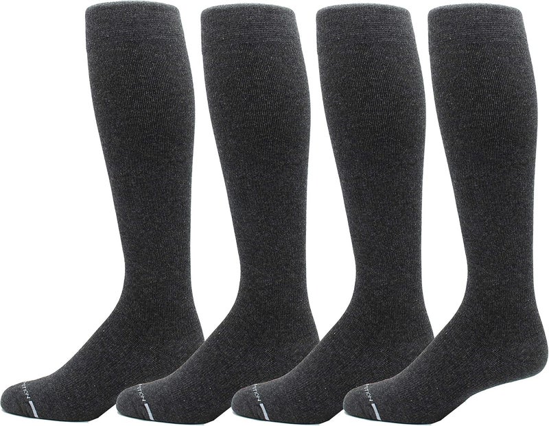 Dr Motion 4 Pairs Men's Athletic Traveler Graduated Compression Knee High Socks - Image 1