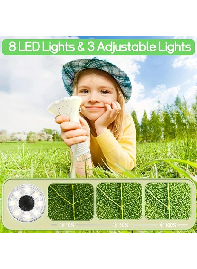 Rivgot White Kids Microscope With 2 Inch IPS Screen 1000x Magnification Educational Science Toy - Image 3