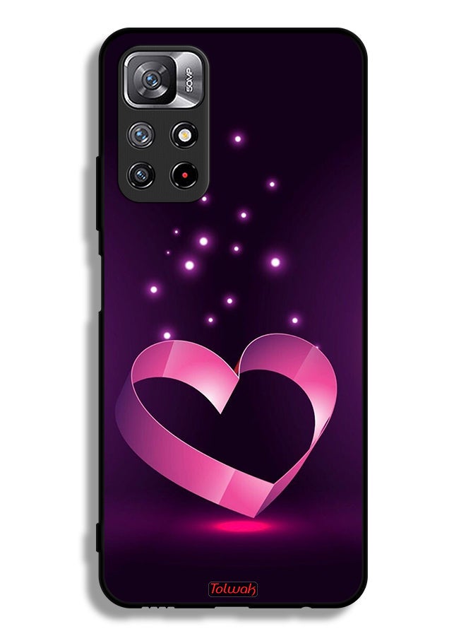Tolwak Xiaomi Redmi Note 11 4G Protective Case Cover Heart Art - Image 2