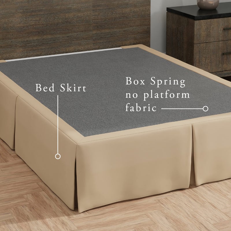 Bed Maker's Bed Makerâ€™s Never Lift Your Mattress Wrap Around Bed Skirt, Classic Style, Low Maintenance Wrinkle Resistant Fabric, Traditional 14 Inch Drop Length, Queen, Mocha - Image 4